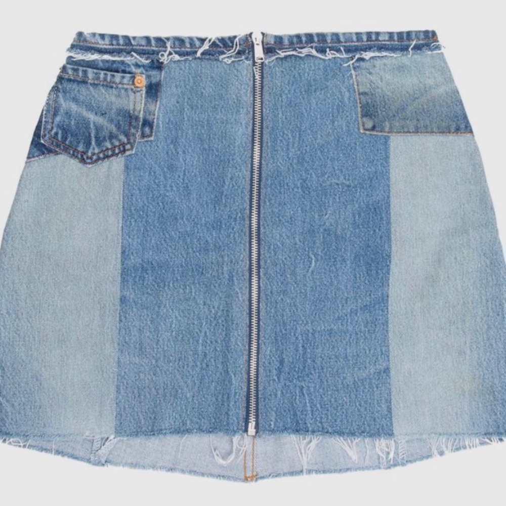 TRADING Re/Done Front Zip Mini Skirt